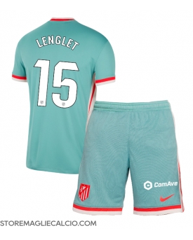 Atletico Madrid Clement Lenglet #15 Maglia Gara Trasferta Repliche 2024-25 Bambino